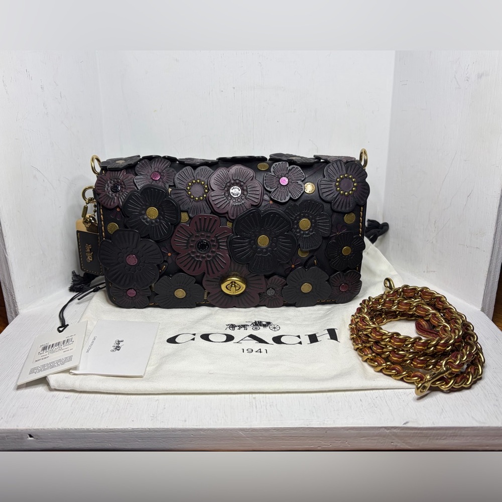 Coach 1941 Tea Rose Appliqué Dinky OL/Black/Oxblood